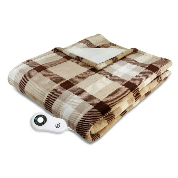 Serta Silky Plush Electric Heated Warming Throw Blanket Pine Serta Silky Plush Electric Heated Warming Throw Blanket Pine